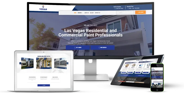 The Vegas Paint Pros website on a desktop, laptop, tablet and phone