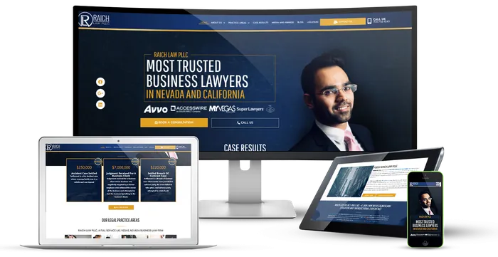 Raich Law website mockup